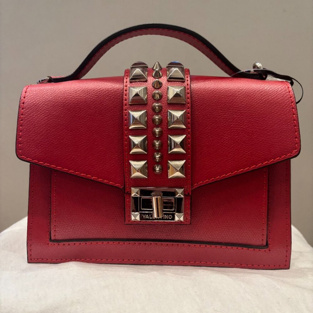 Valentino Adrienne Leather Crossbody Bag, Poppy Red